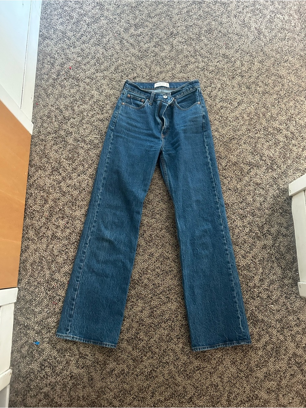 Abercrombie & Fitch Straight-Leg Jeans in Deep Blue Denim
